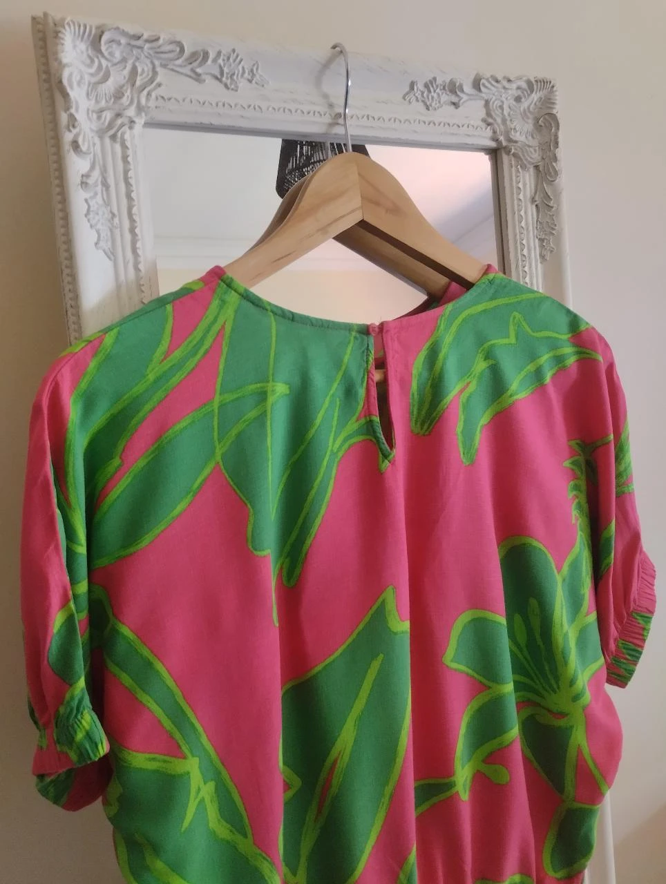 Desigual Tropical Tucanos Rosa Verde Blusa Oversized S – photo 11